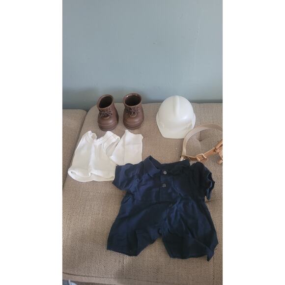 Vintage 1992 THT Construction Worker Doll Outfit w/ Hard Hat Boots Belt &... - Picture 1 of 8